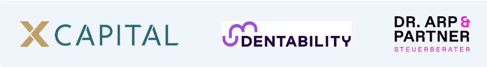 PLATZHALTER partner-logos-leiste.png – X Capital, Dentability, Dr. Arp & Partner Steuerberater